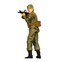 Abstract modern military infantry soldier