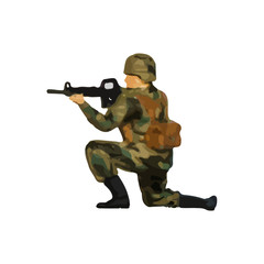Abstract modern military infantry soldier