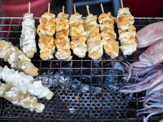 Squid Roe fried Thai Street Food.