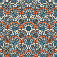 Ethnic floral seamless pattern
