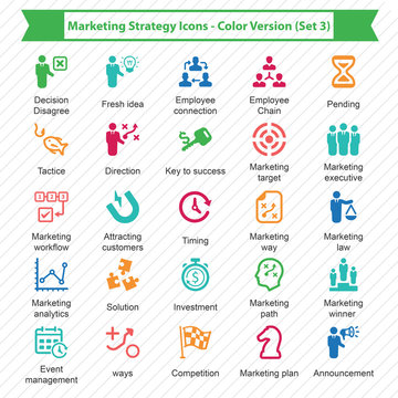 Marketing Strategy Icons - Color Version (Set 3)