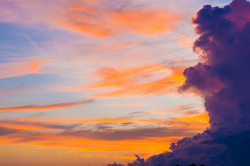 Obraz na płótnie Canvas Sky background on sunrise at sea