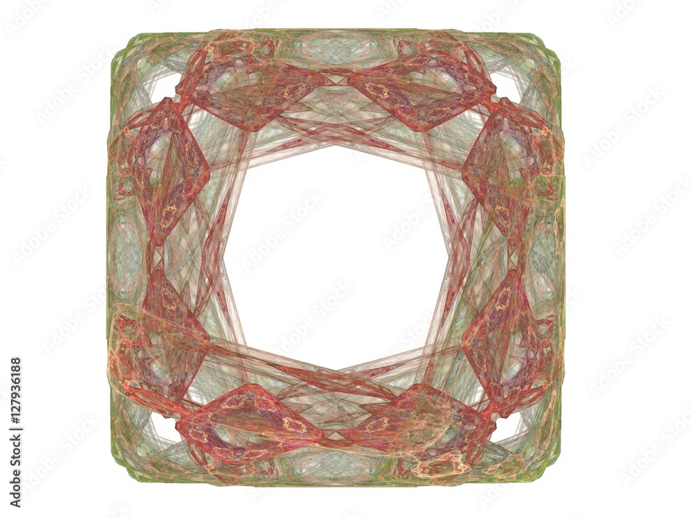 Wall mural abstract fractal with a red pattern