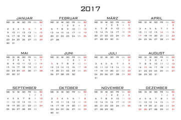Jahreskalender 2017