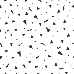 Hand drawn seamless pattern with triangle confetti - 127936700