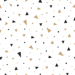 Gordijnen Kerst naadloos patroon met driehoeken © AgataCreate