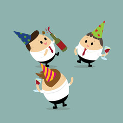 Vector of Happy group of Businessman in celebration party