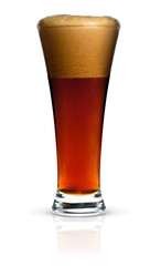 glass of dark beer isolated