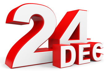 December 24. 3d text on white background.
