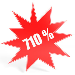 Discount 710 percent off. 3D illustration.