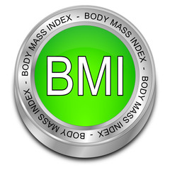 BMI - Body Mass Index Button - 3D illustration