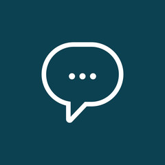 thin line chat, speech, bubble, chatting  icon on blue background