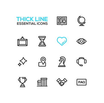 Business - Thick Single Line Icons Set
