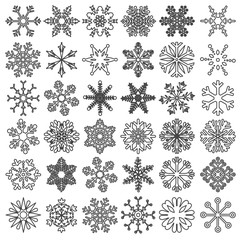 detailed snowflake collection