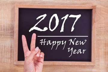 Slate with happy new year text