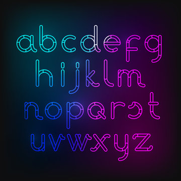 neon alphabet Font