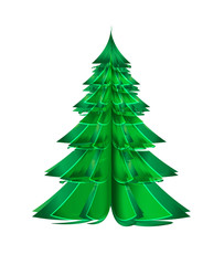 Christmas tree, color illustration, with a star. Simple modern abstract design, graphic element vector.