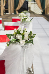 Details of wedding tent decoration
