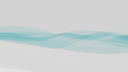 Elegant transparent cyan fabric or film background. 3D rendering