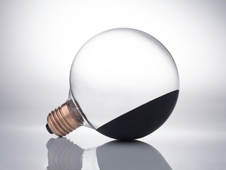 high power edison light bulb on white