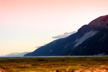 Fototapeta premium Classic Norway mountains in autumn background