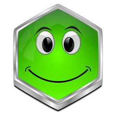 Fototapeta premium Button with smiling face - 3D illustration