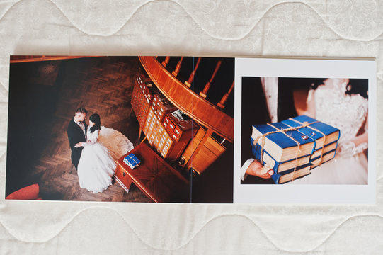 Wedding photo album 30x40. Dual pages of photo book elegance wed