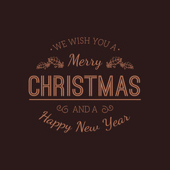 Greeting text on vintage background.