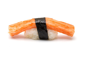 crab sushi isolated on white background