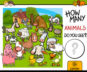 Fototapeta premium counting farm animals activity