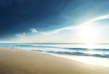 sunset on Seychelles beach