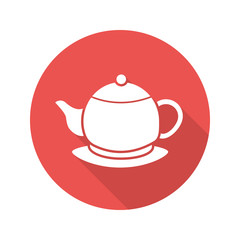 Teapot flat design long shadow icon