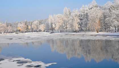 Zima nad Nettą w Augustowie