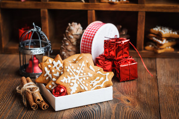 Christmas biscuits with decorations