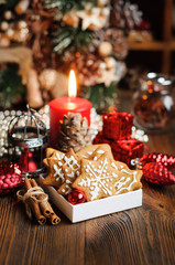 Christmas cookies, copy space for text