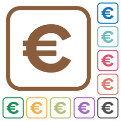 Euro sign simple icons