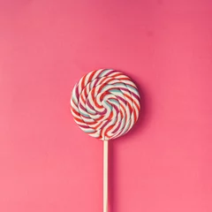  Colorful lollipop on pink background. © Zamurovic Brothers