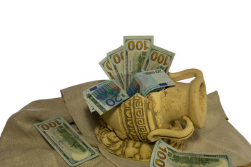 money in the broken jug