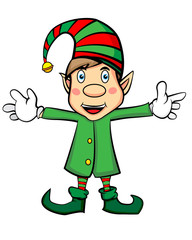 Cute Cartoon Character Christmas Elf
