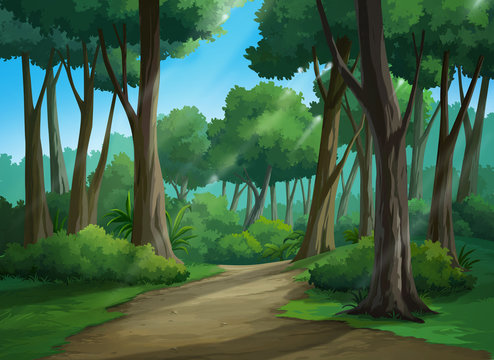 Picture painted in deep forest