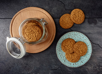 Oat cookies top view