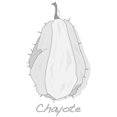 Naklejka premium Chayote on white background