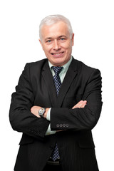 Portrait of a elegant  mature business man on white background