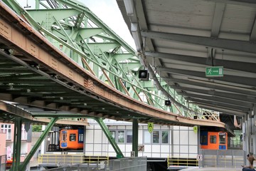 Final destination of suspension railway in Wuppertal, Germany