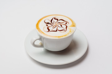cappuccino on the white