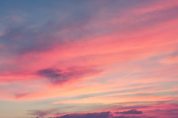 Naklejka na ściany i meble Dramatic sunset sky with clouds.Blur or Defocus image.