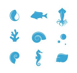 Sea. Icon set © Aleksei_7799