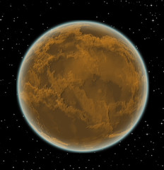 Alien planet in space