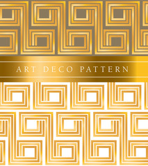 white and gold vector seamless pattern in ar deco style