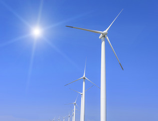Power generation wind turbines.